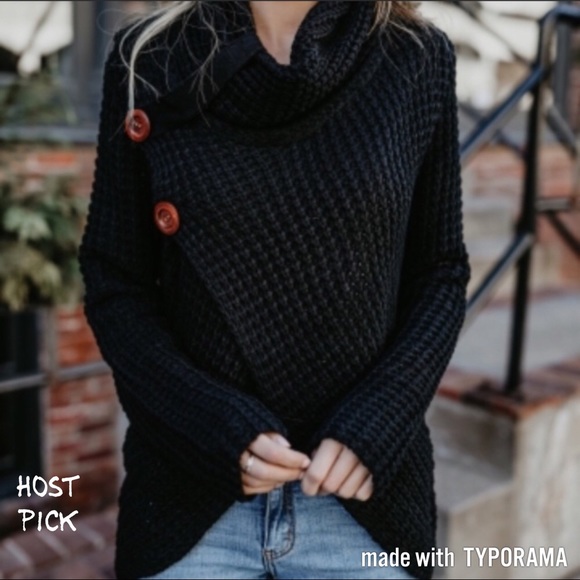 Sweaters - Last 1️⃣ Black Asymmetrical Hem Sweater